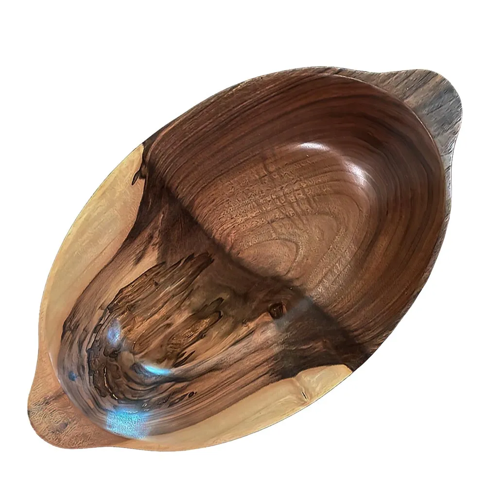 Nicasio Woodworks Wedded Wood™ large oval bowl with handles