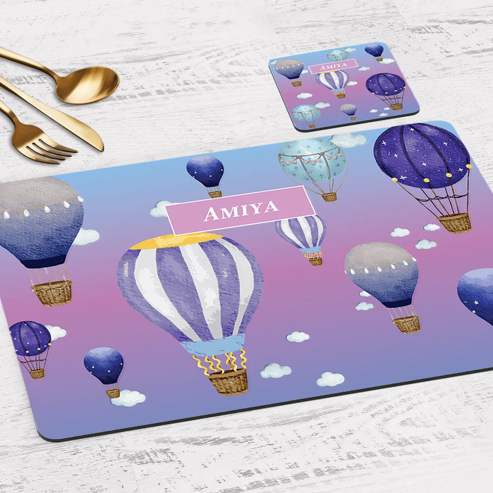 Night Flight Tableware Set (kids) (4 Placemats & 4 Casters)