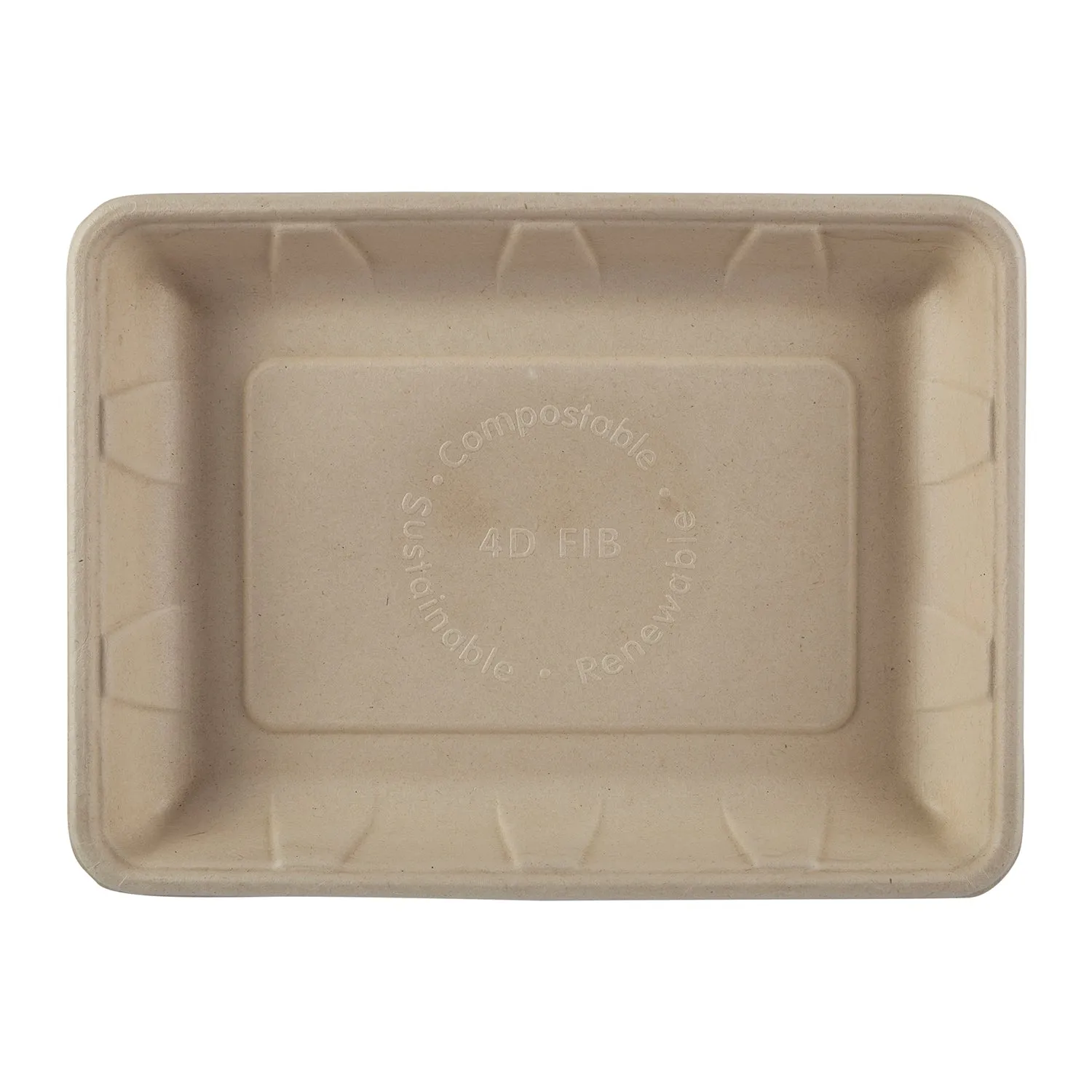No PFAS added 9.4" x 6.9" x 1.2" Molded Fiber Mini Trays, Case of 250