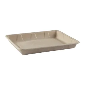 No PFAS added 9.4" x 6.9" x 1.2" Molded Fiber Mini Trays, Case of 250