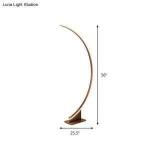 Nordic Style Bedside LED Standing Light with Metallic Curved Floor Lighting