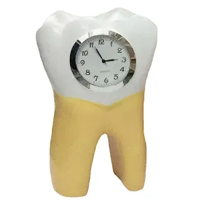 oiakus Silent Table Clock Dentistry Tooth Desk Clock Resin Tooth Shaped Mute Clock Decorative Dental Department Dental Office Ornament Gift