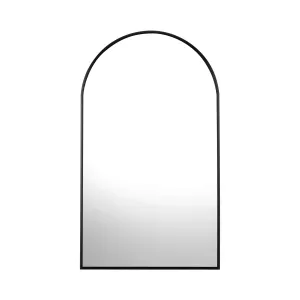 Oikiture Wall Mirrors 86x50cm Arched Makeup Mirror Bathroom Home Decor Black