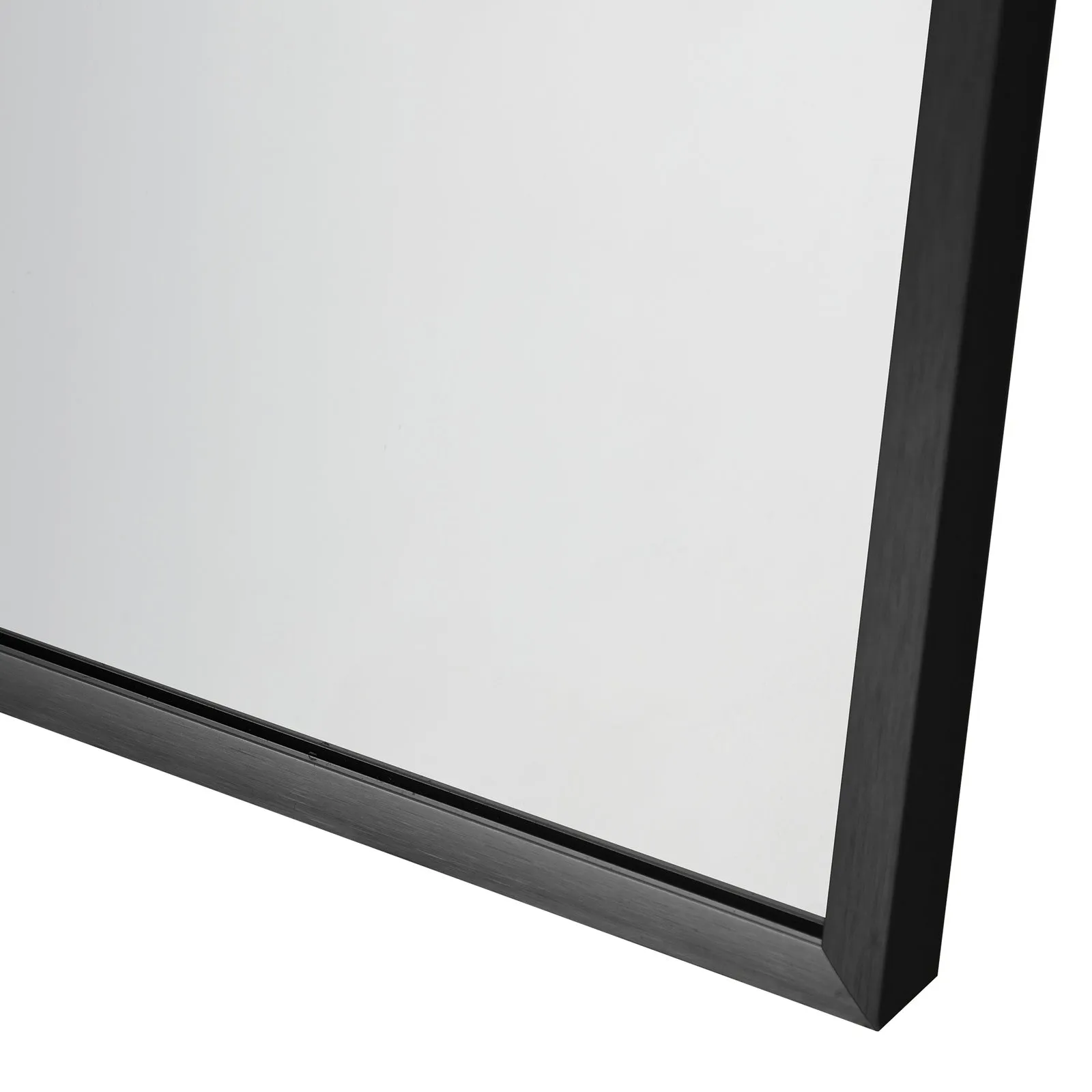 Oikiture Wall Mirrors 86x50cm Arched Makeup Mirror Bathroom Home Decor Black
