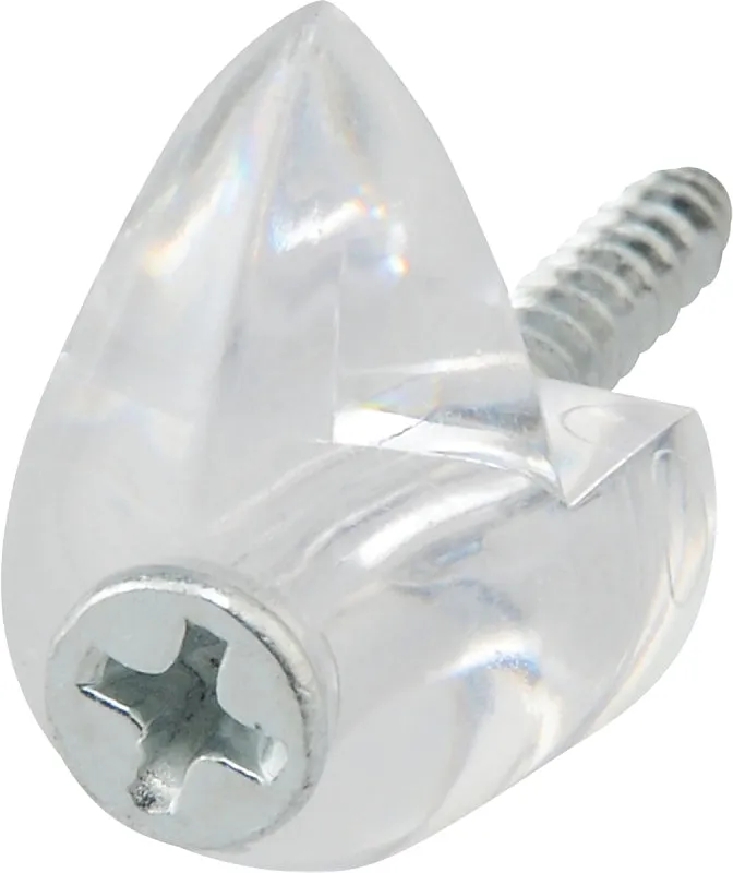 OOK 53203 Mirror Clip Set, 20 lb, Plastic, Clear, Wall Mounting, 4/PK :CD4: QUANTITY: 12