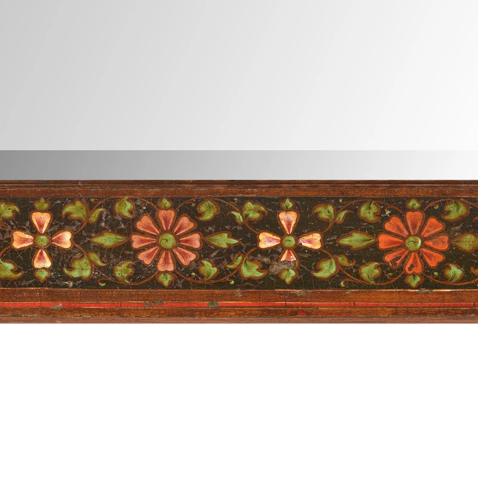 Painted Bevelled Mirror Traditional Rajasthani Design - Ca 1930