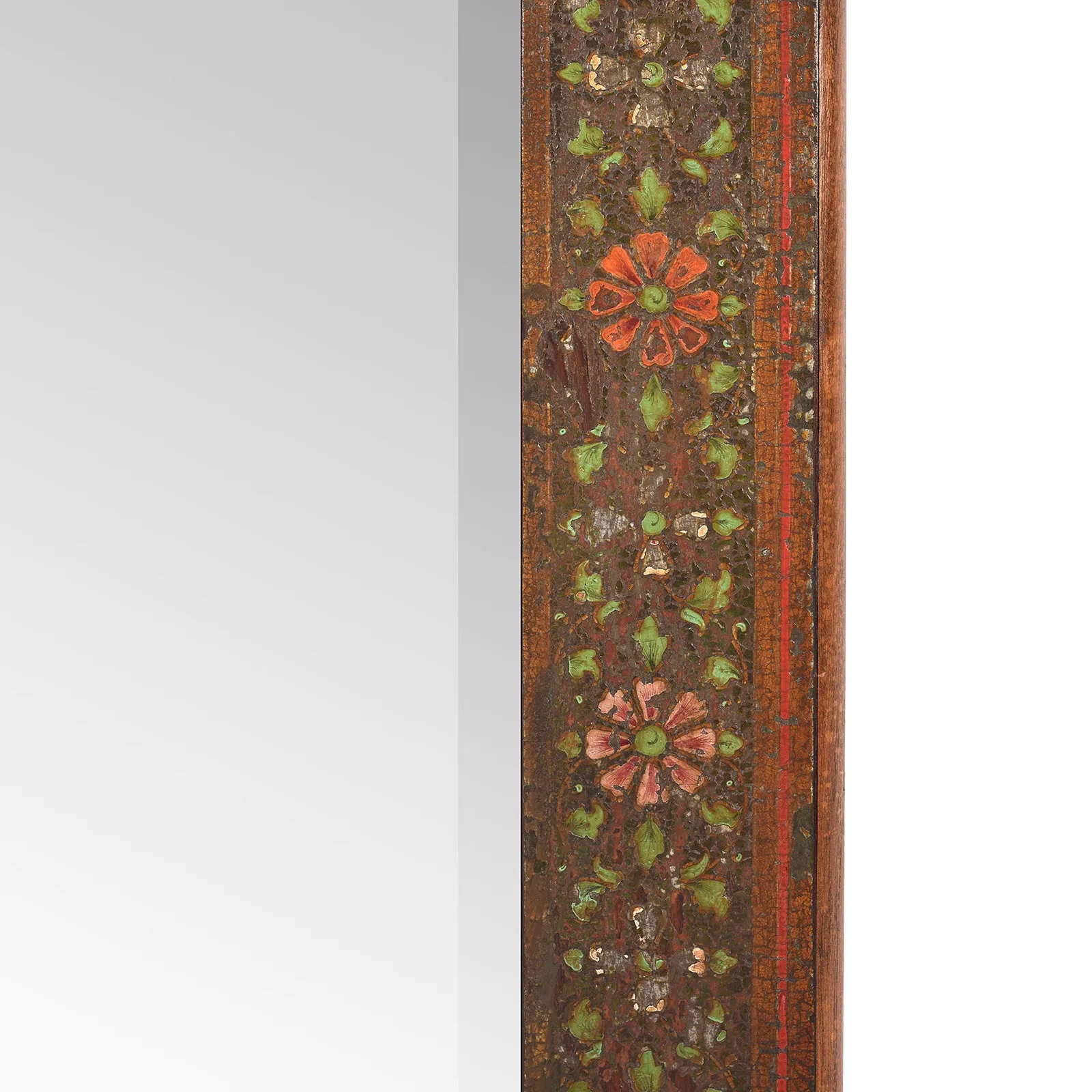 Painted Bevelled Mirror Traditional Rajasthani Design - Ca 1930