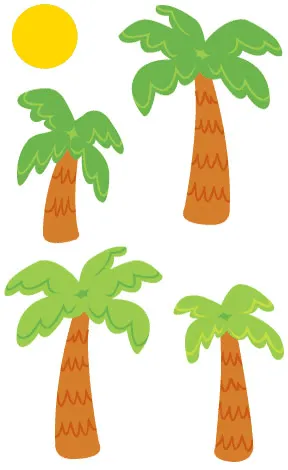 Palm Trees & Sun Stickers