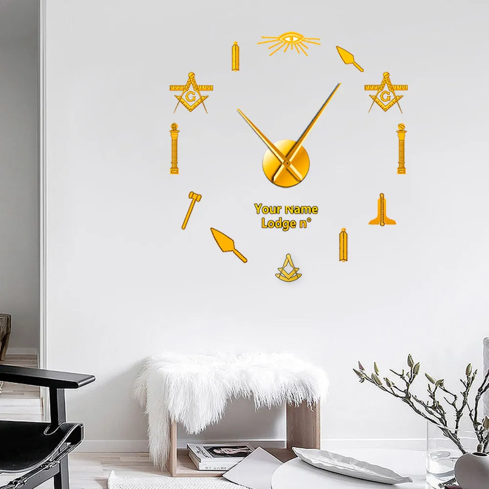 Past Master Blue Lodge Clock - Frameless Design