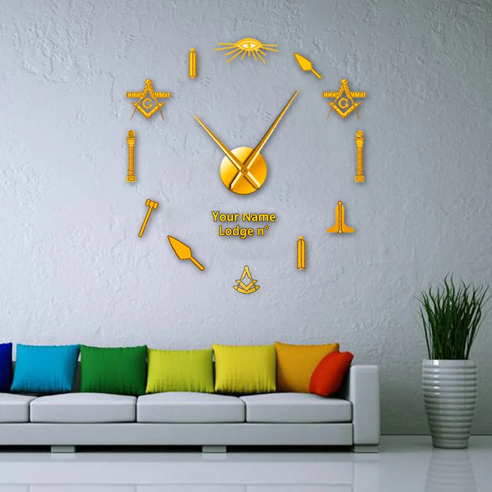 Past Master Blue Lodge Clock - Frameless Design