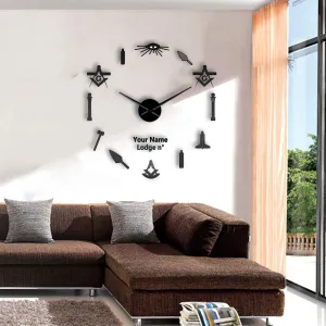 Past Master Blue Lodge Clock - Frameless Design