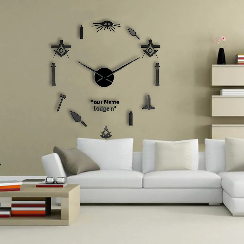 Past Master Blue Lodge Clock - Frameless Design