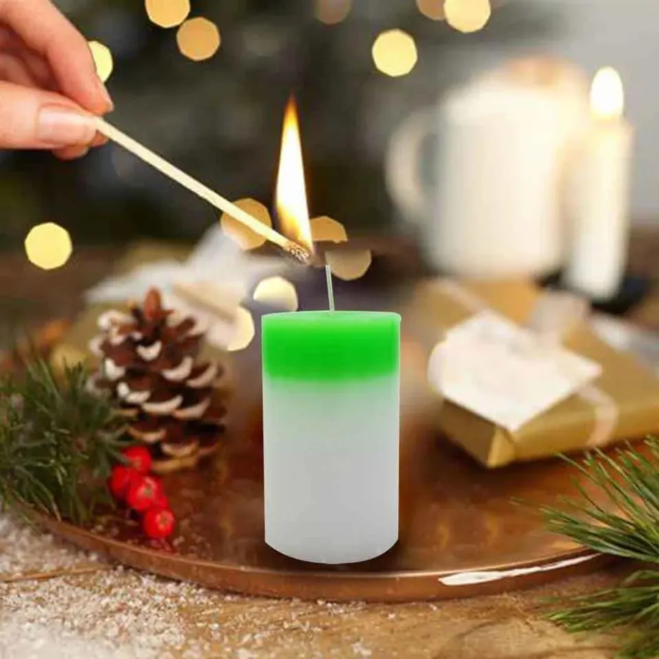 PEGACORN Round Shaped Real Wax Colour Changing Magic Candle, Real Flame Candles with Built-in Colour Changing Light, Useful for Room Decor, Diwali, Christmas, Gifting (Pack of 2)