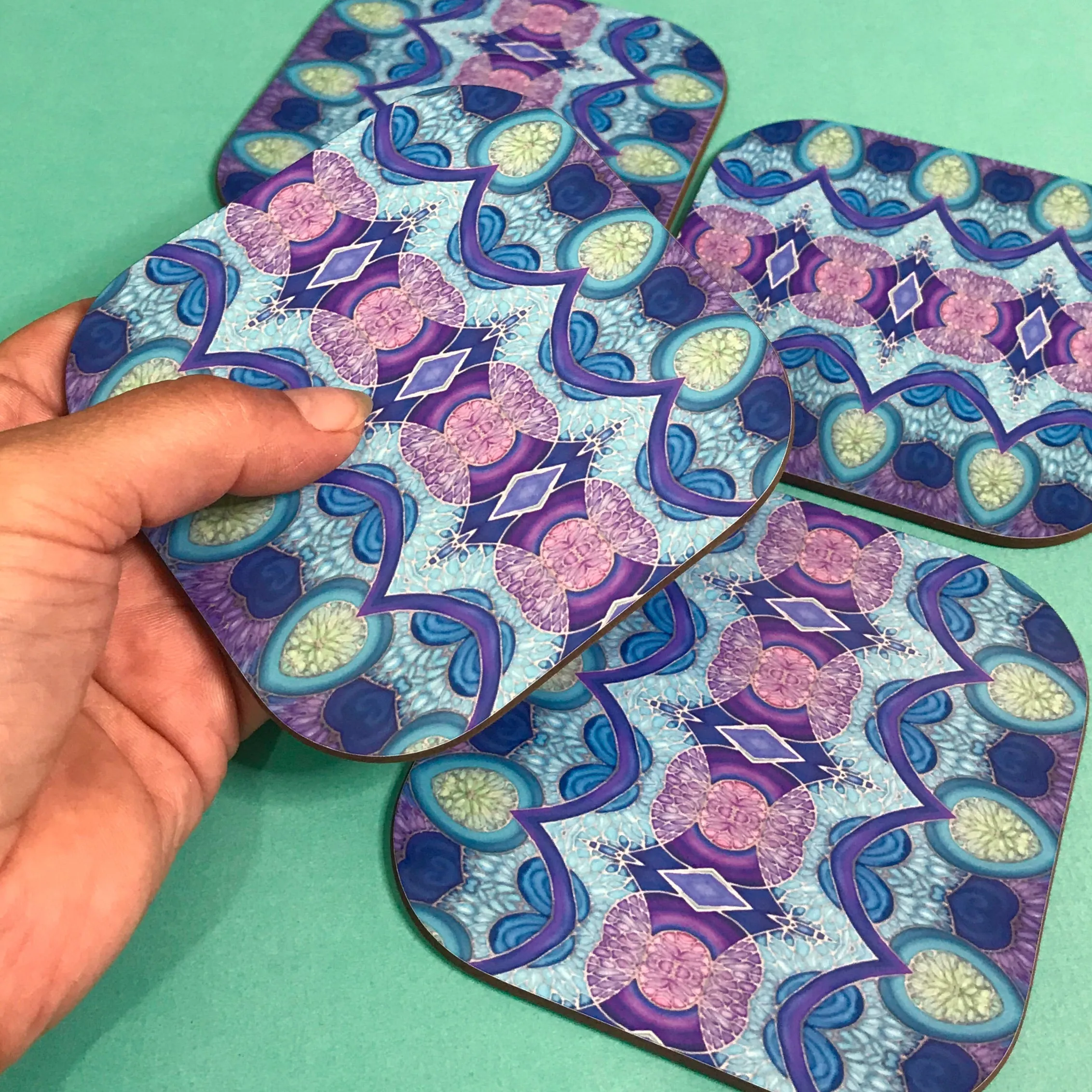 Persian Orchid High Quality Table Mats - Purple Turquoise Green Tableware