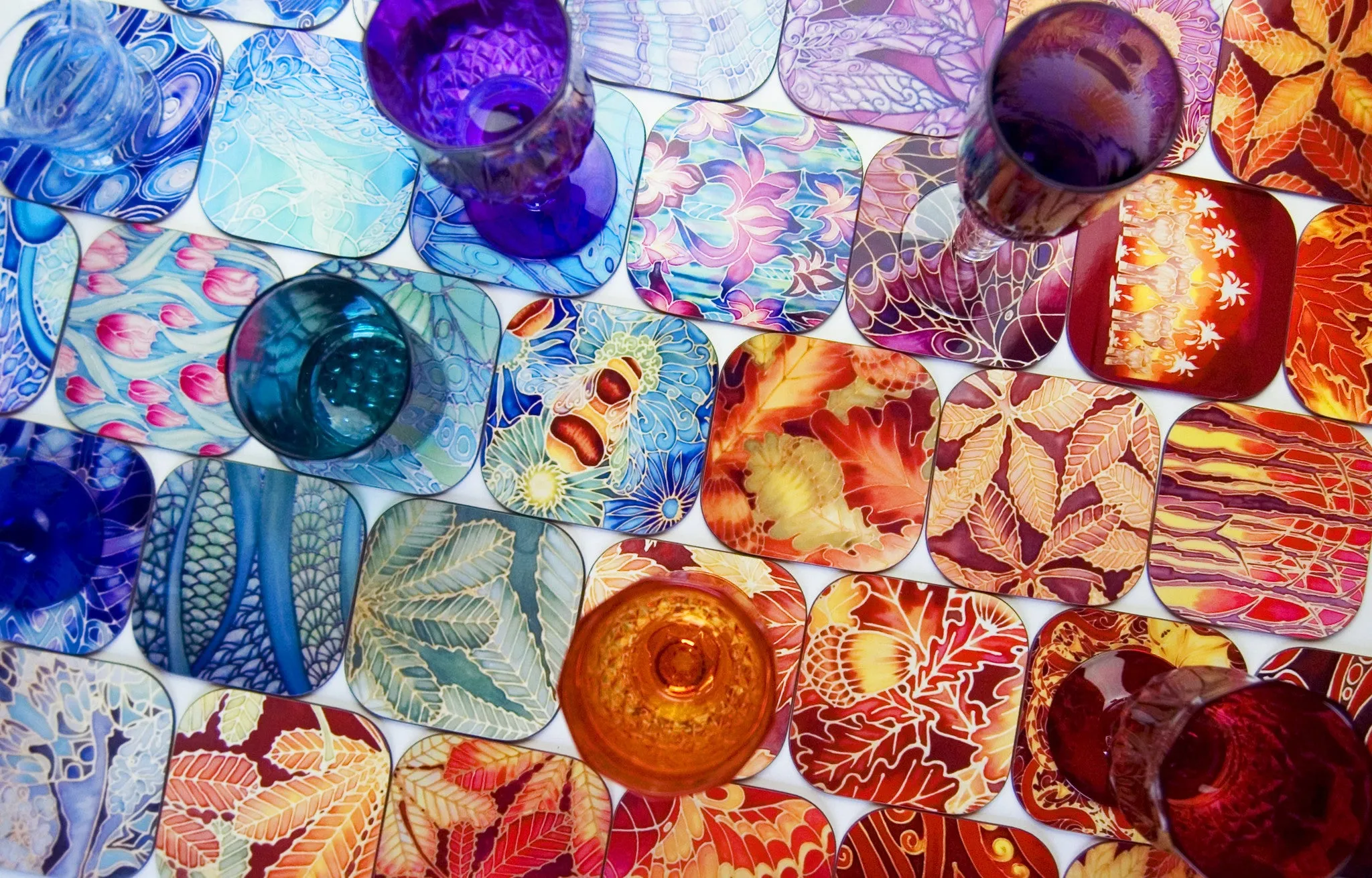 Persian Orchid High Quality Table Mats - Purple Turquoise Green Tableware