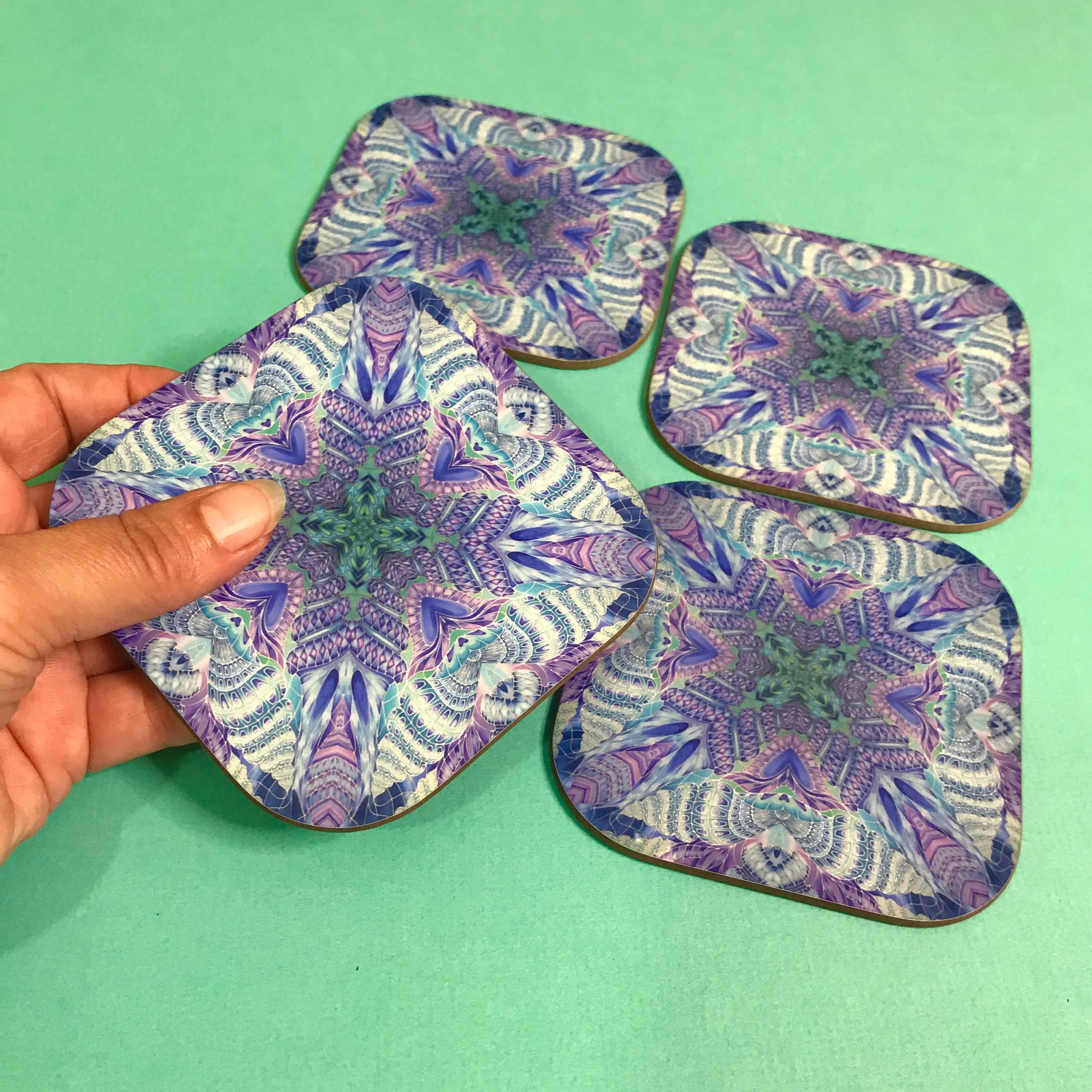 Persian Orchid High Quality Table Mats - Purple Turquoise Green Tableware