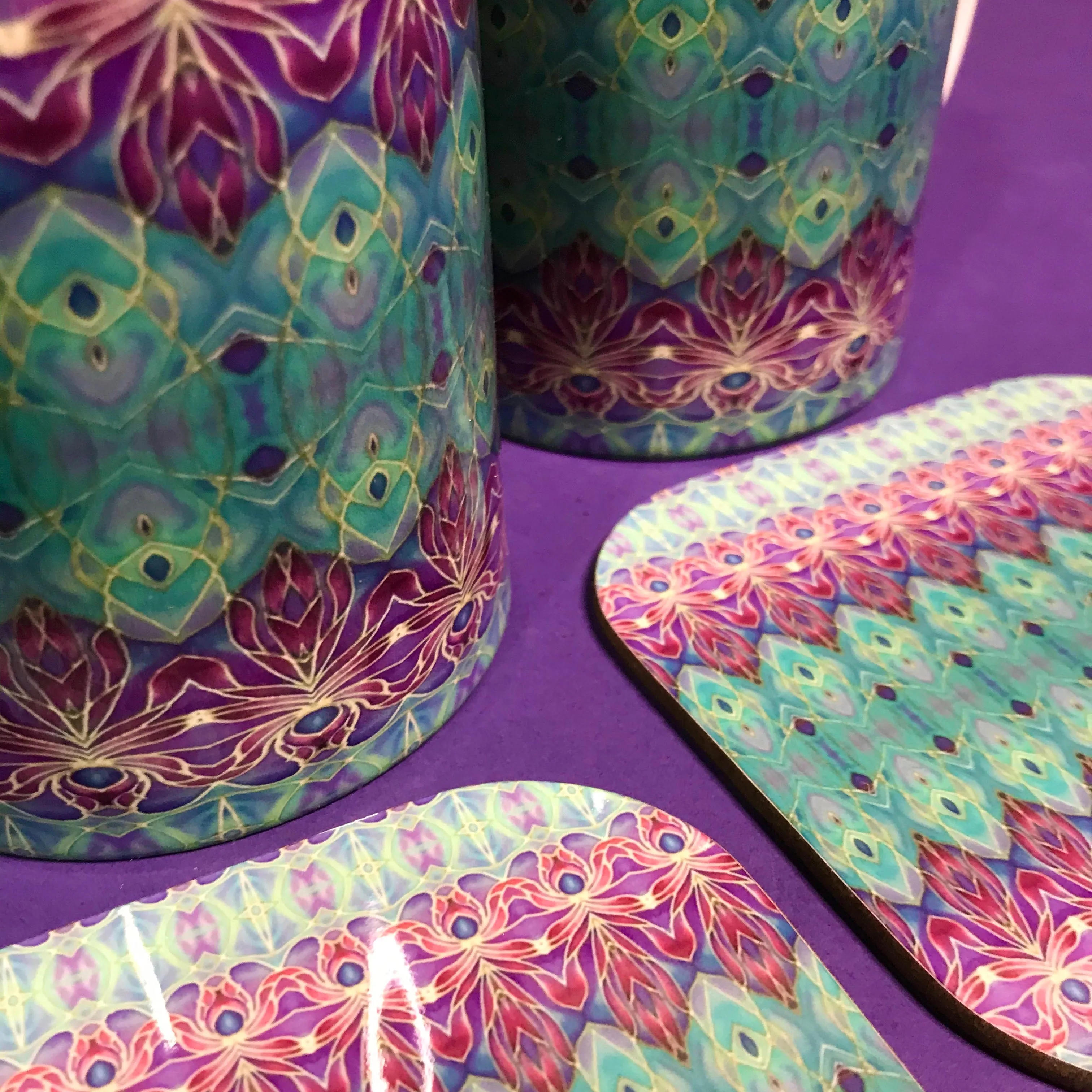 Persian Orchid High Quality Table Mats - Purple Turquoise Green Tableware
