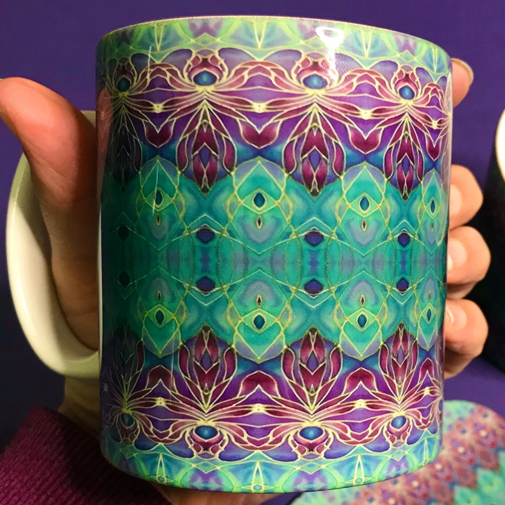 Persian Orchid High Quality Table Mats - Purple Turquoise Green Tableware