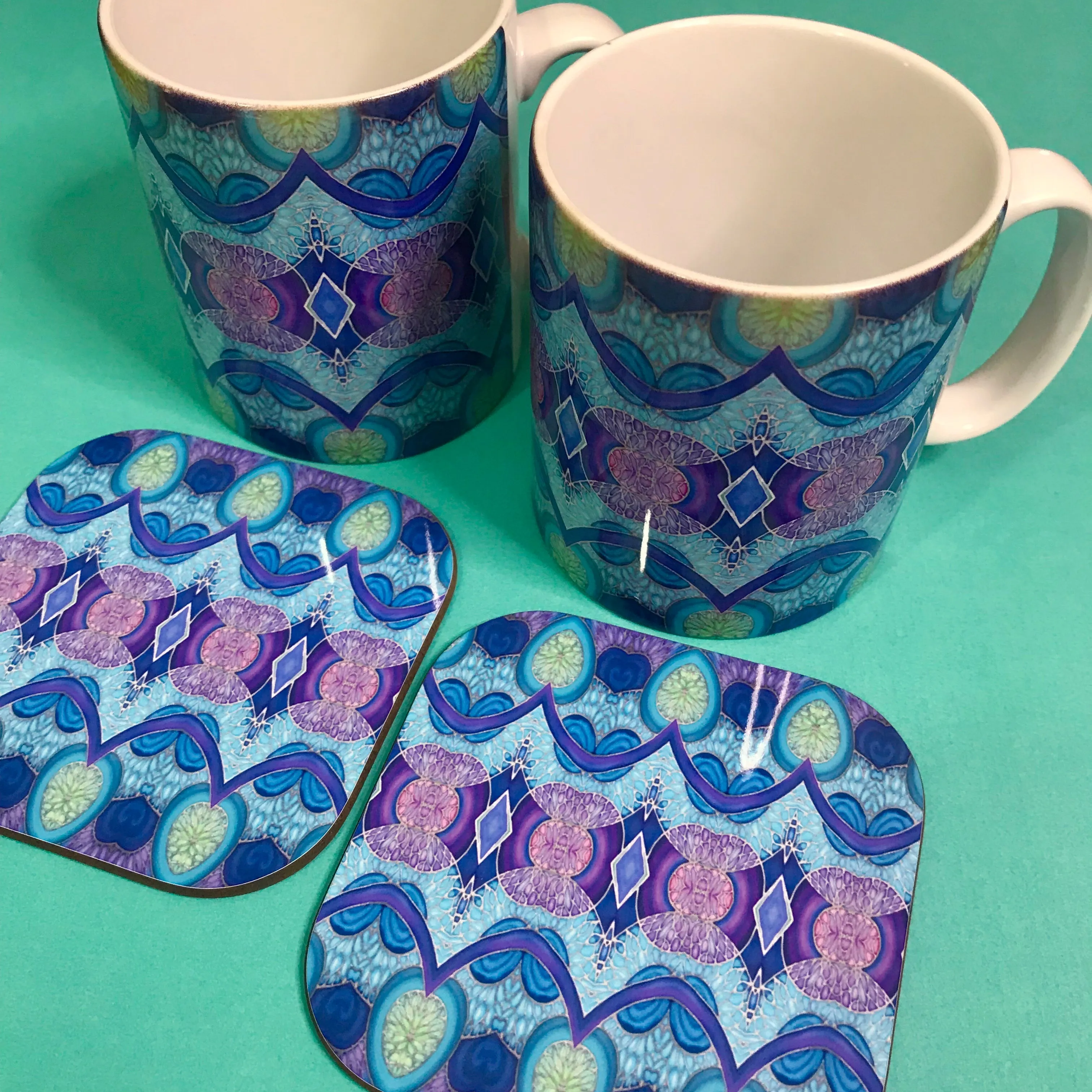 Persian Orchid High Quality Table Mats - Purple Turquoise Green Tableware
