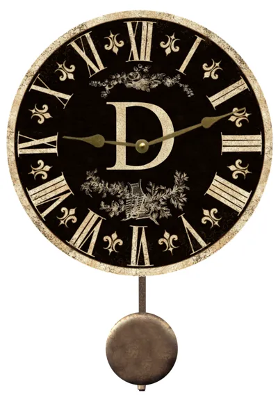 Personalized Monogram Clock-Black Monogram Clock-Rustic Clock