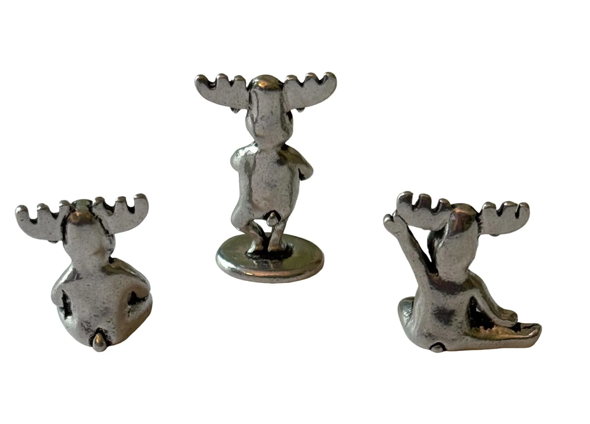 Pewter Moose Yoga Figurines