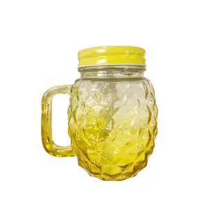 Pineapple Glass Mug Yellow