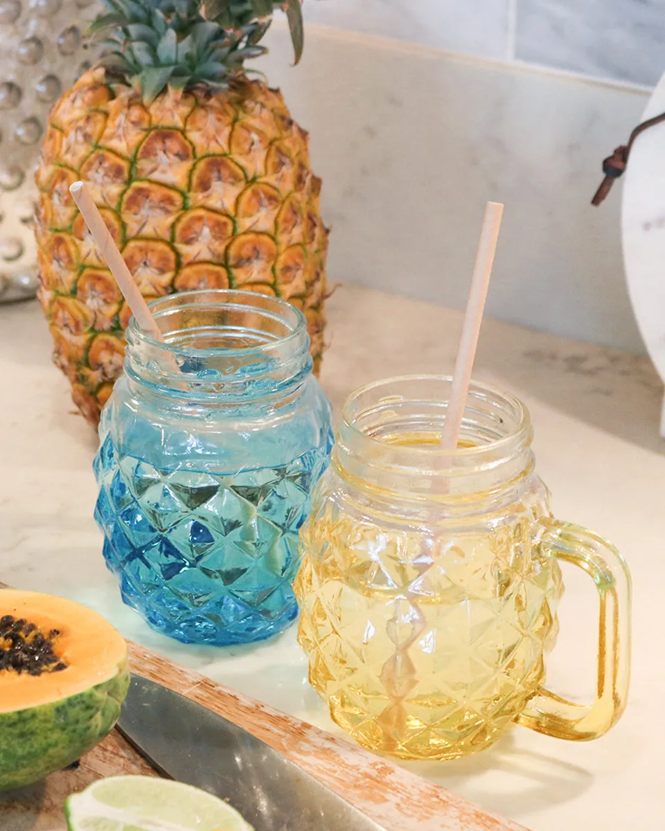 Pineapple Glass Mug Yellow