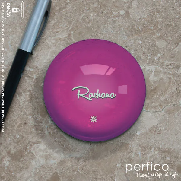 Pink © Personalized Glass Paperweight