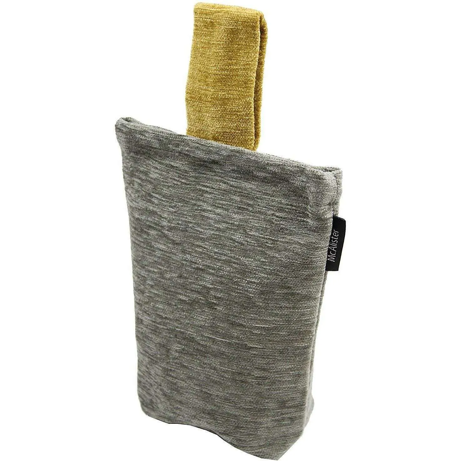 Plain Chenille Contrast Grey   Yellow Door Stop