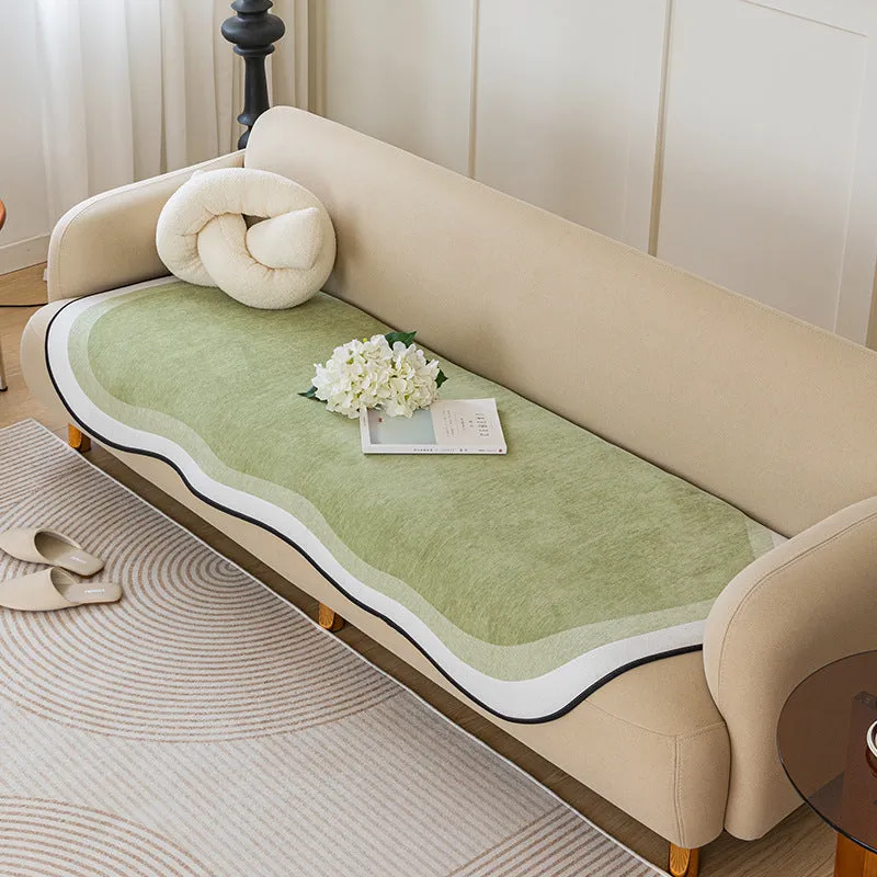 Plush Chenille Sofa Cushion - Irregular Shape Non-slip Washable Couch Cover