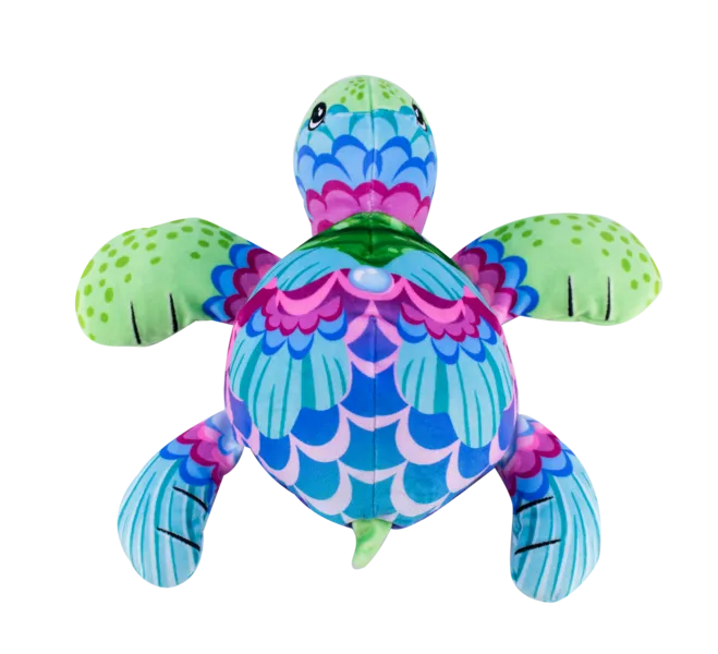 Plush Pop Art Soft Fuchsia Turtle Open Mighty  Shelly
