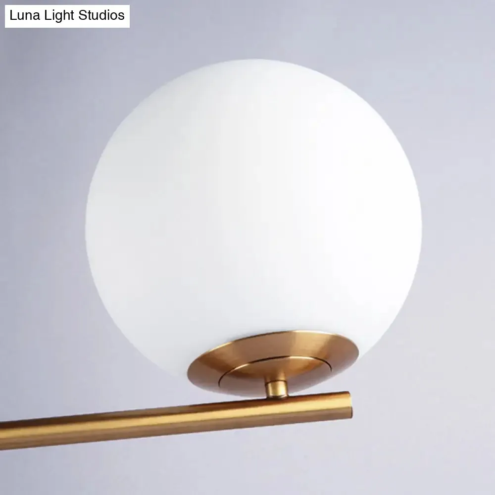 Post-Modern Black Marble Living Room Table Lamp with Cream Glass Shade