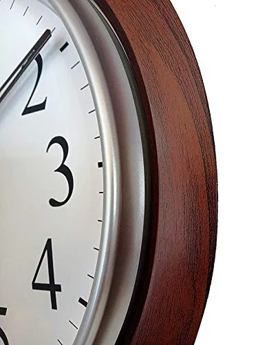 President Wood Finish 60 - Made in India Analog Quartz Official Designer Big Size Nautical Plastic Wall Clock for Hall (Wood and White)