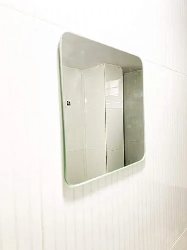 PRINCE ART Shave Mirror Glass Bathroom Wall - Small Face Mirror for Shaving, Kach Mirror for Bedroom, Room, Home, Living Room, Makeup Room, Table(Size 8x8 Inch) (5mm Glass) (Pack of 2)