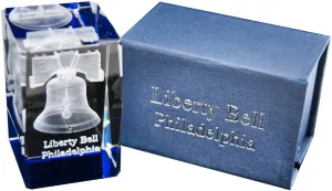 PWPH7 Crystal Cube Liberty Bell Philadelphia BLUE BOTTOM
