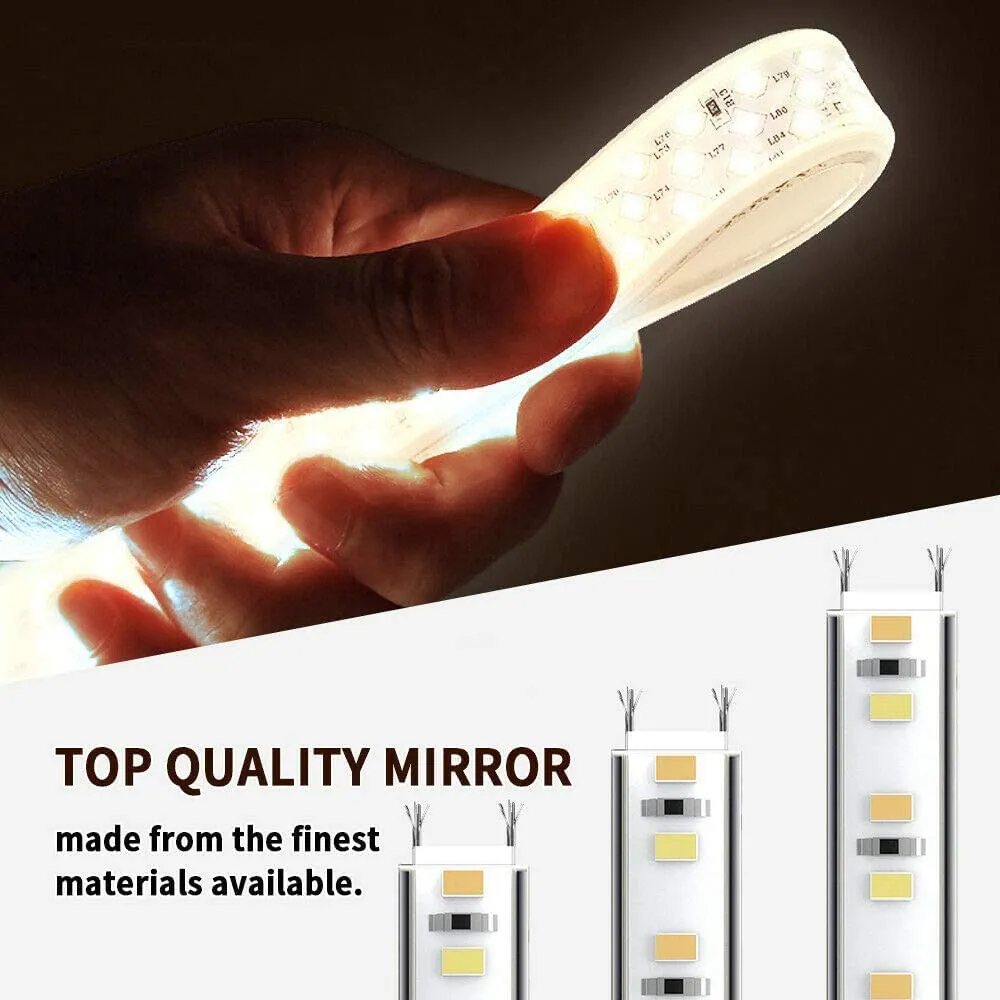Quality Glass Rectangular LED Mirror for Bathroom - 24 x 42 Inch with Back Light, Touch Sensor, and 3 Light Effects LED 88