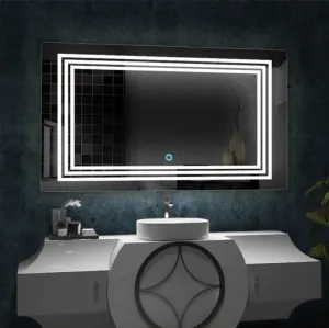 Quality Glass Rectangular LED Mirror for Bathroom - 24 x 42 Inch with Back Light, Touch Sensor, and 3 Light Effects LED 88