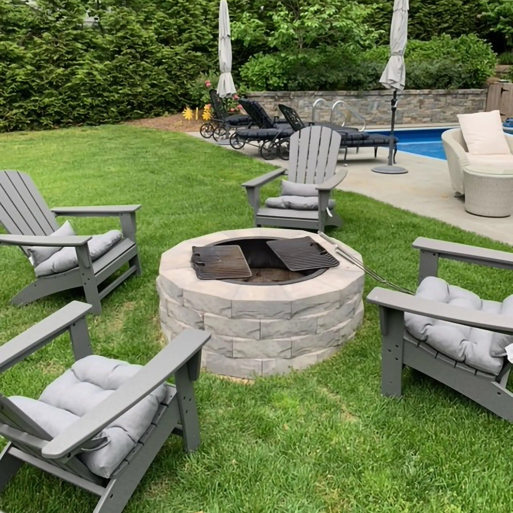 Rave Grey Patio Chair Cushions - Wicker Chair Cushions - Adirondack Chair Cushions
