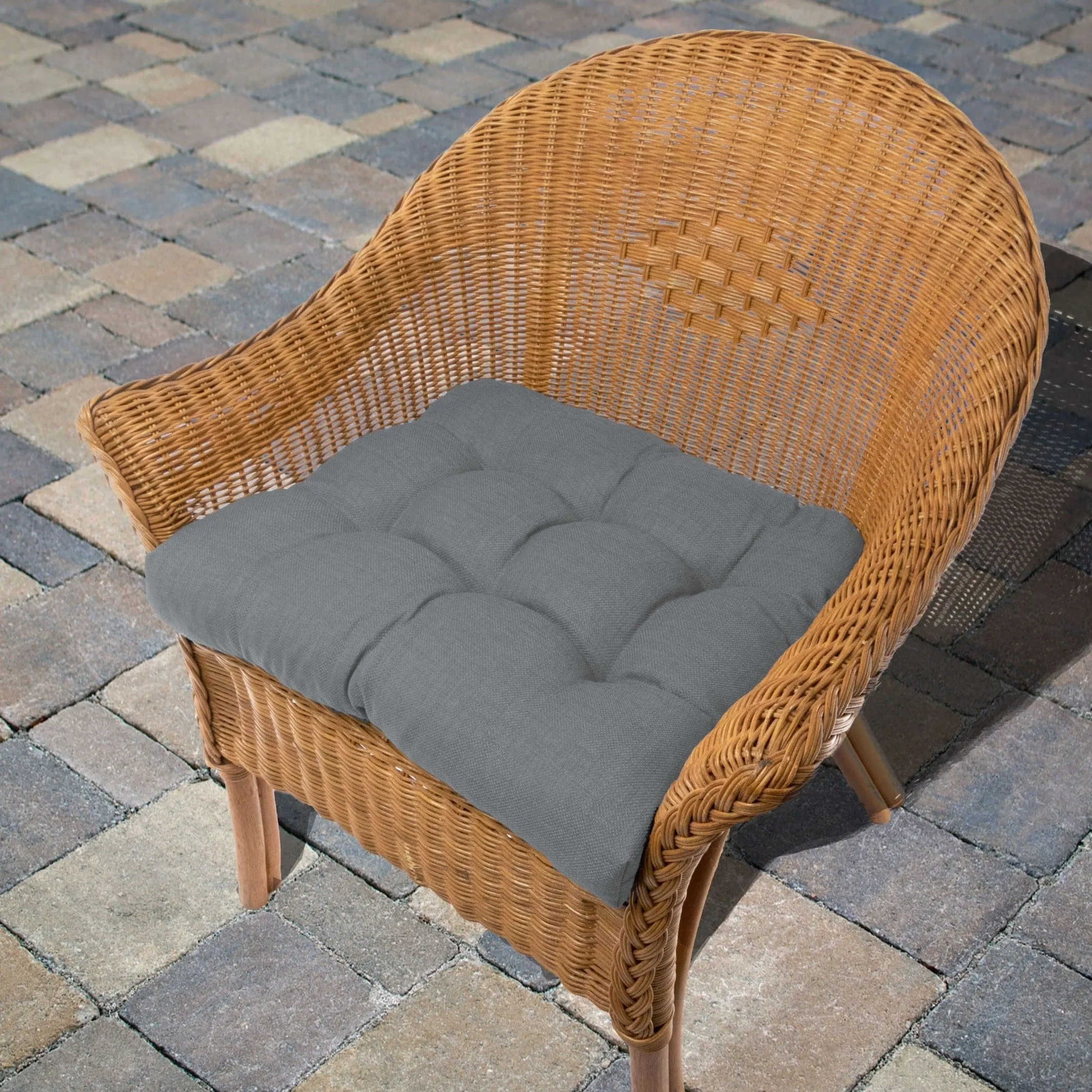 Rave Grey Patio Chair Cushions - Wicker Chair Cushions - Adirondack Chair Cushions