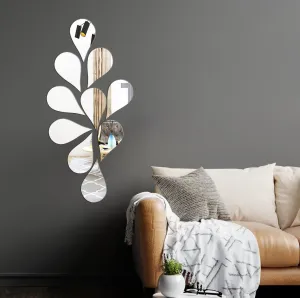 rawpockets Water Droplets Design Silver Mirror Self Adhesive Mirror Sticker
