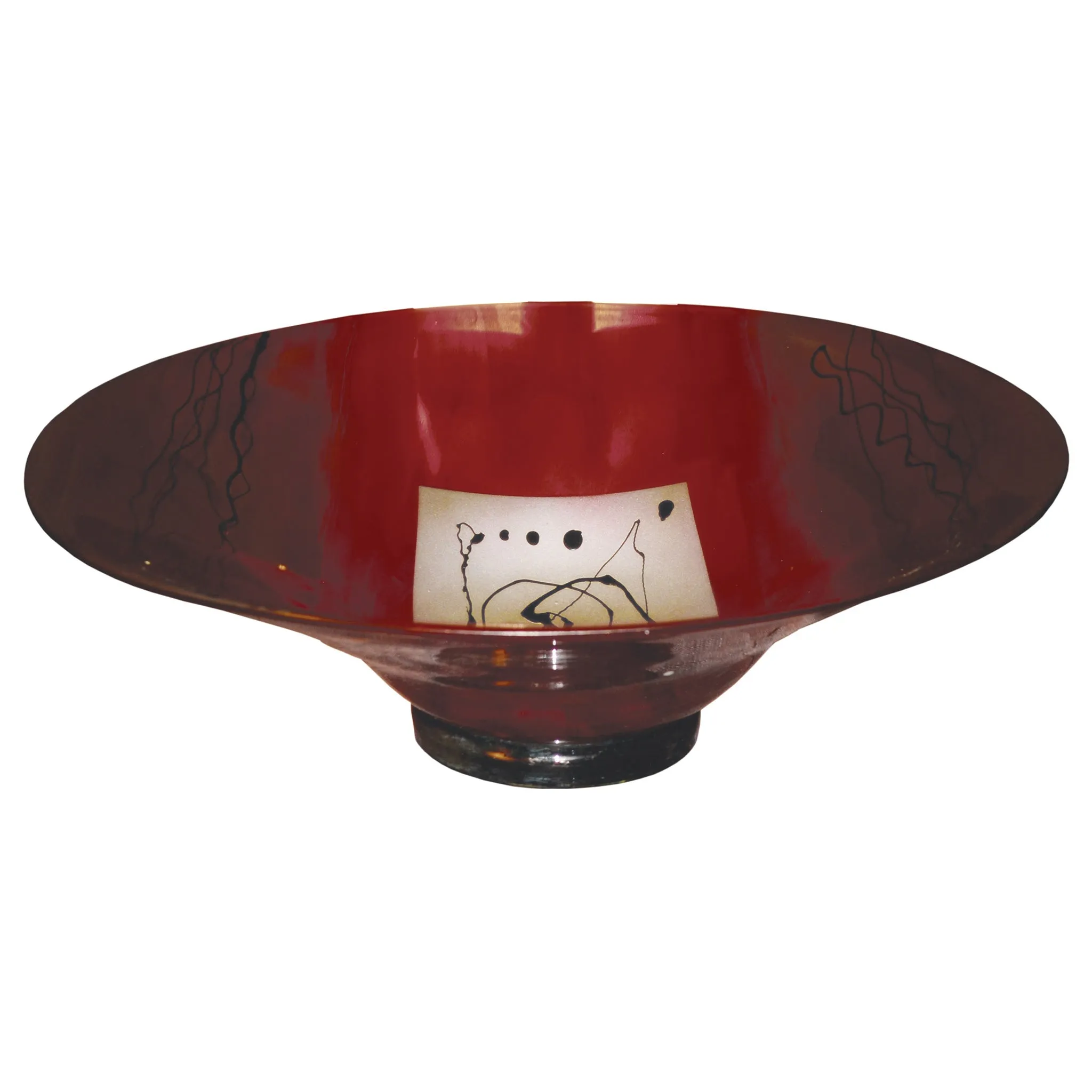 Red Gold Glass Bowl