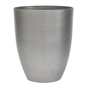Regency Fiber Resin Brush Metal Tall Planter 13.75"Dx16.75"T