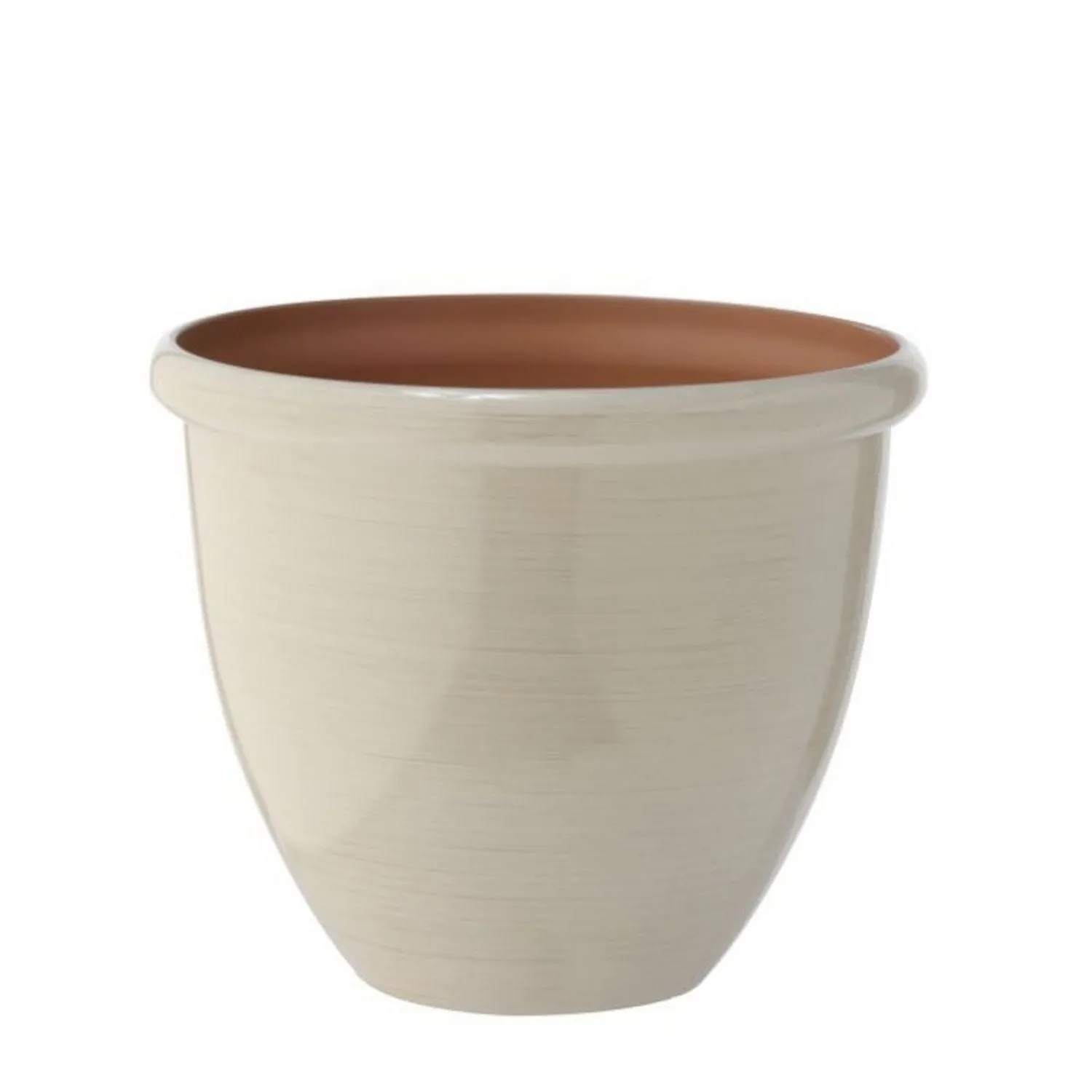 Regency Fiber Resin Streaked Glaze Pot 14" Diameter x 11.75" Tall