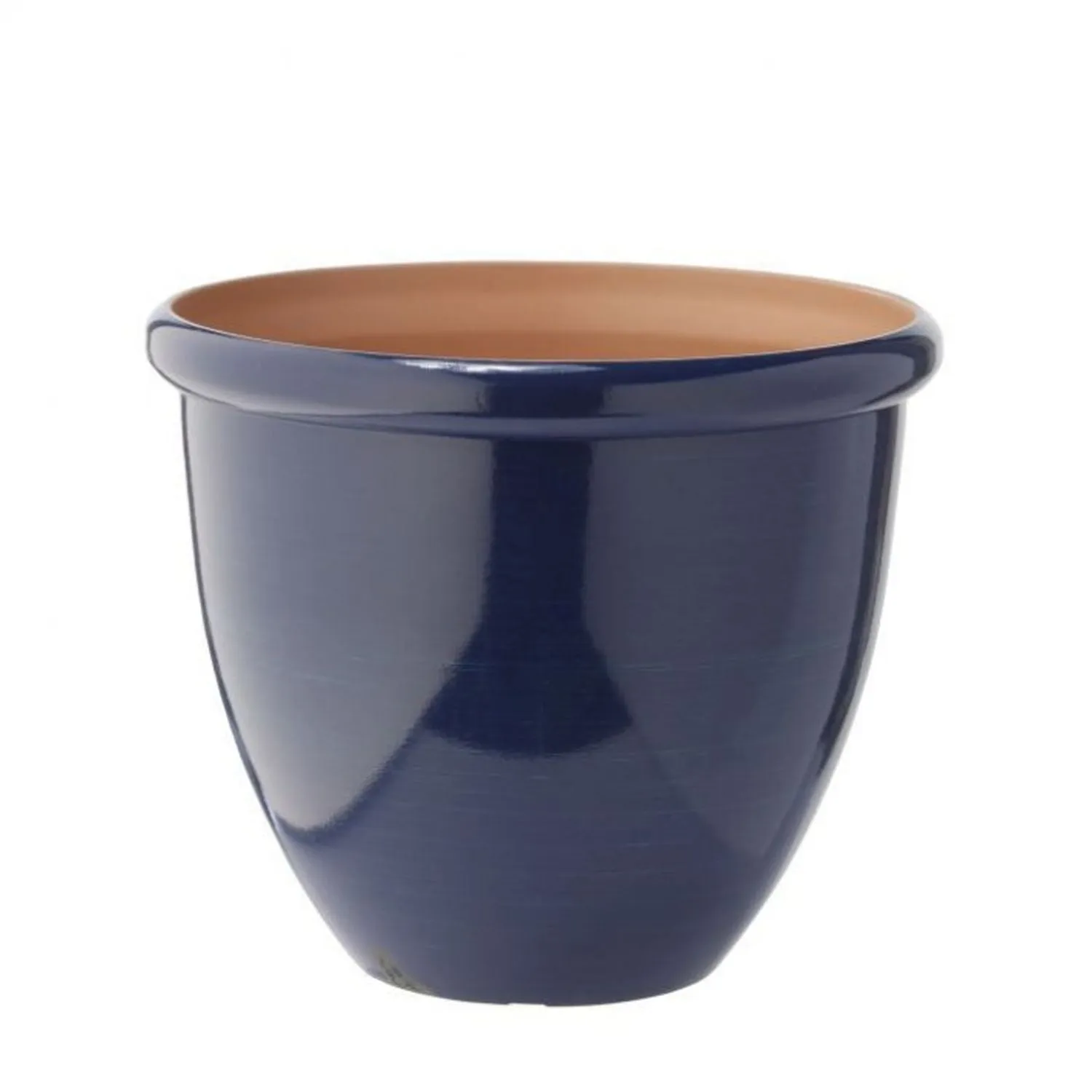 Regency Fiber Resin Streaked Glaze Pot 14" Diameter x 11.75" Tall