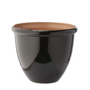 Regency Fiber Resin Streaked Glaze Pot 14" Diameter x 11.75" Tall