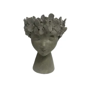 Regency International Resin Lady Head With Hydrangea Container