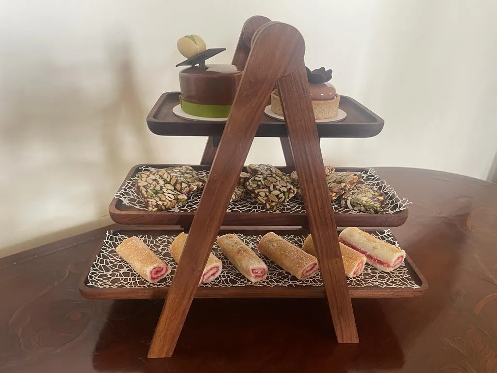 Rewa 3-Tier Wooden Platter