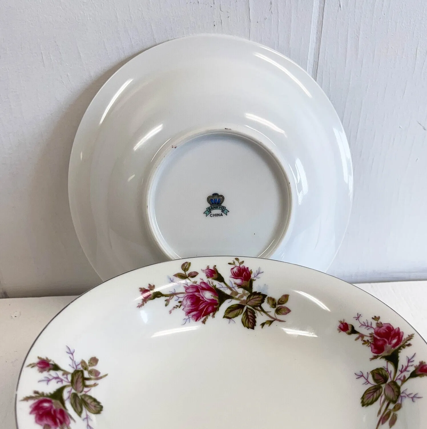 Rose Pattern Bowls Japan Set of 6 - Sankyo China