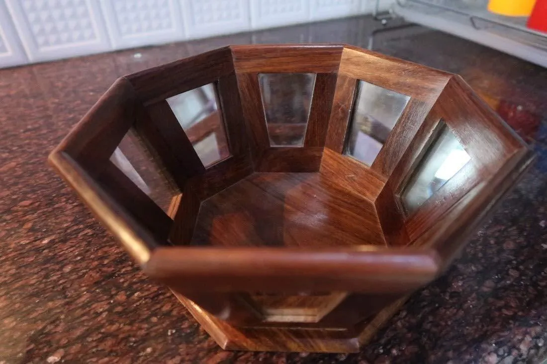 Rose Wood Tableware Fruit Basket Tray