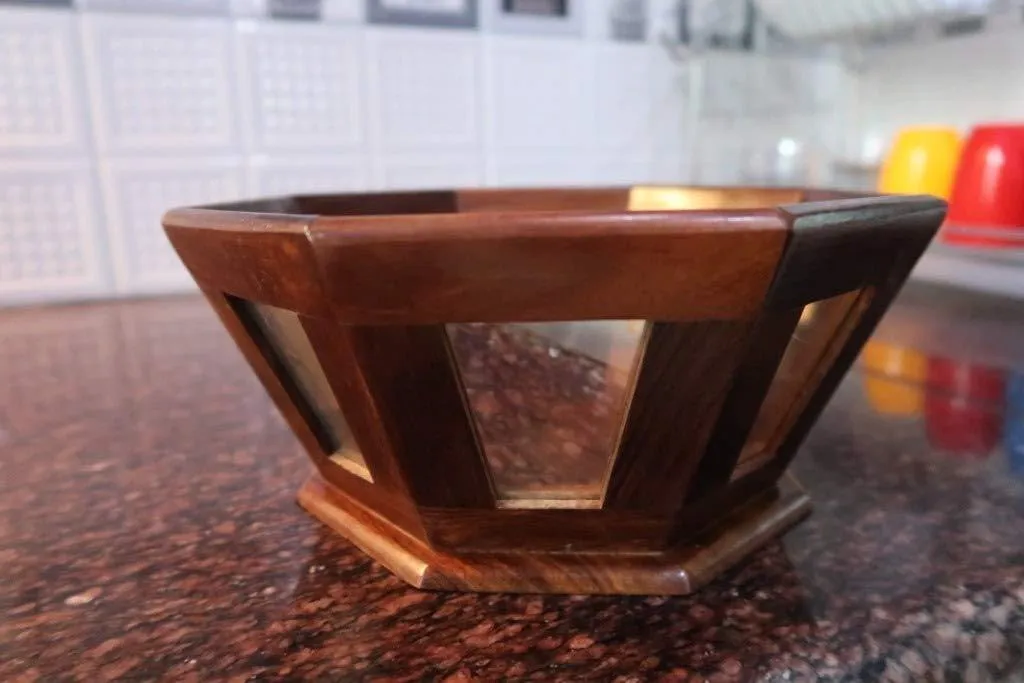 Rose Wood Tableware Fruit Basket Tray